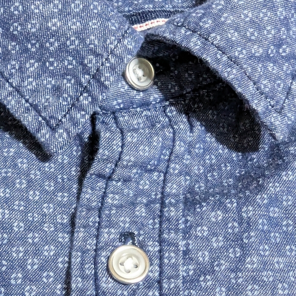 First Wave Boys Blue & White Patterned Long-sleeve Button-up Shirt - Picture 6 of 7